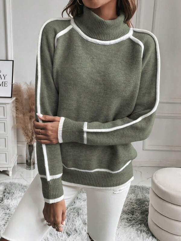 AVALON™|MAGLIONE IN COTONE VERDE OLIVA