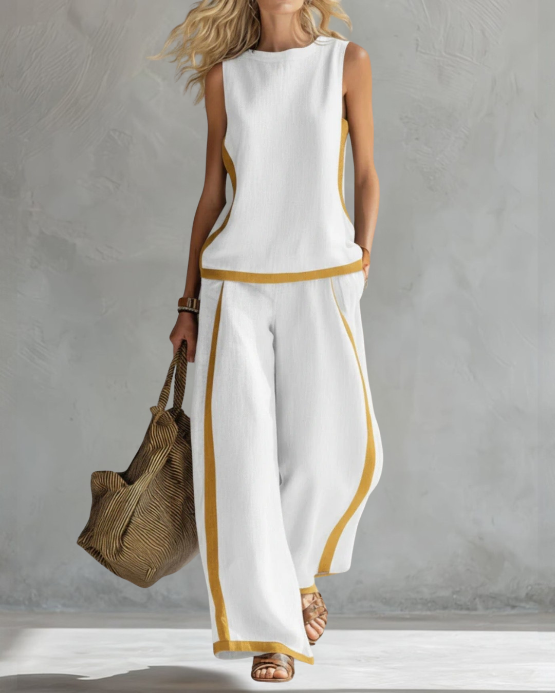 LEILA™|SET TOP E PANTALONI AMPI