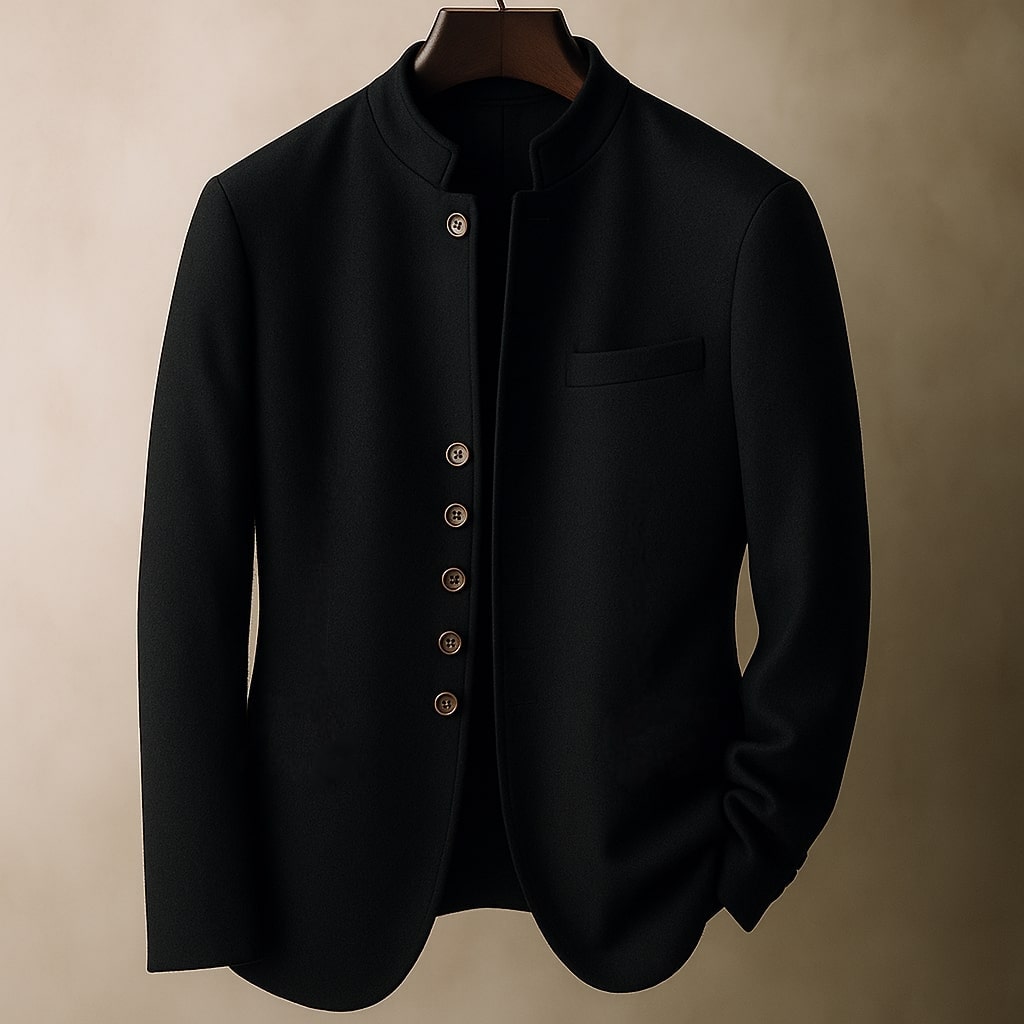 HARRISON OF CALIFORNIA | WOOL JACKET WITH STRAIGHT COLLAR