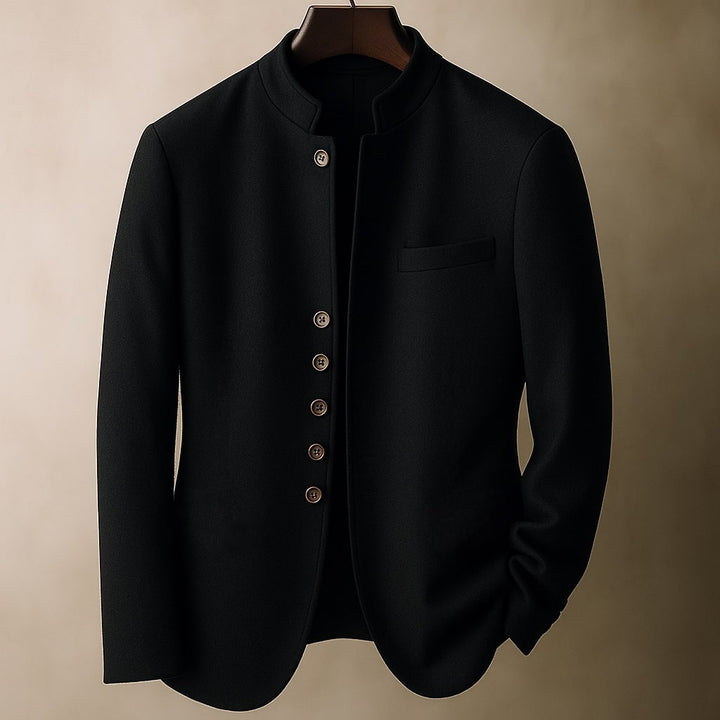 HARRISON OF CALIFORNIA | WOOL JACKET WITH STRAIGHT COLLAR
