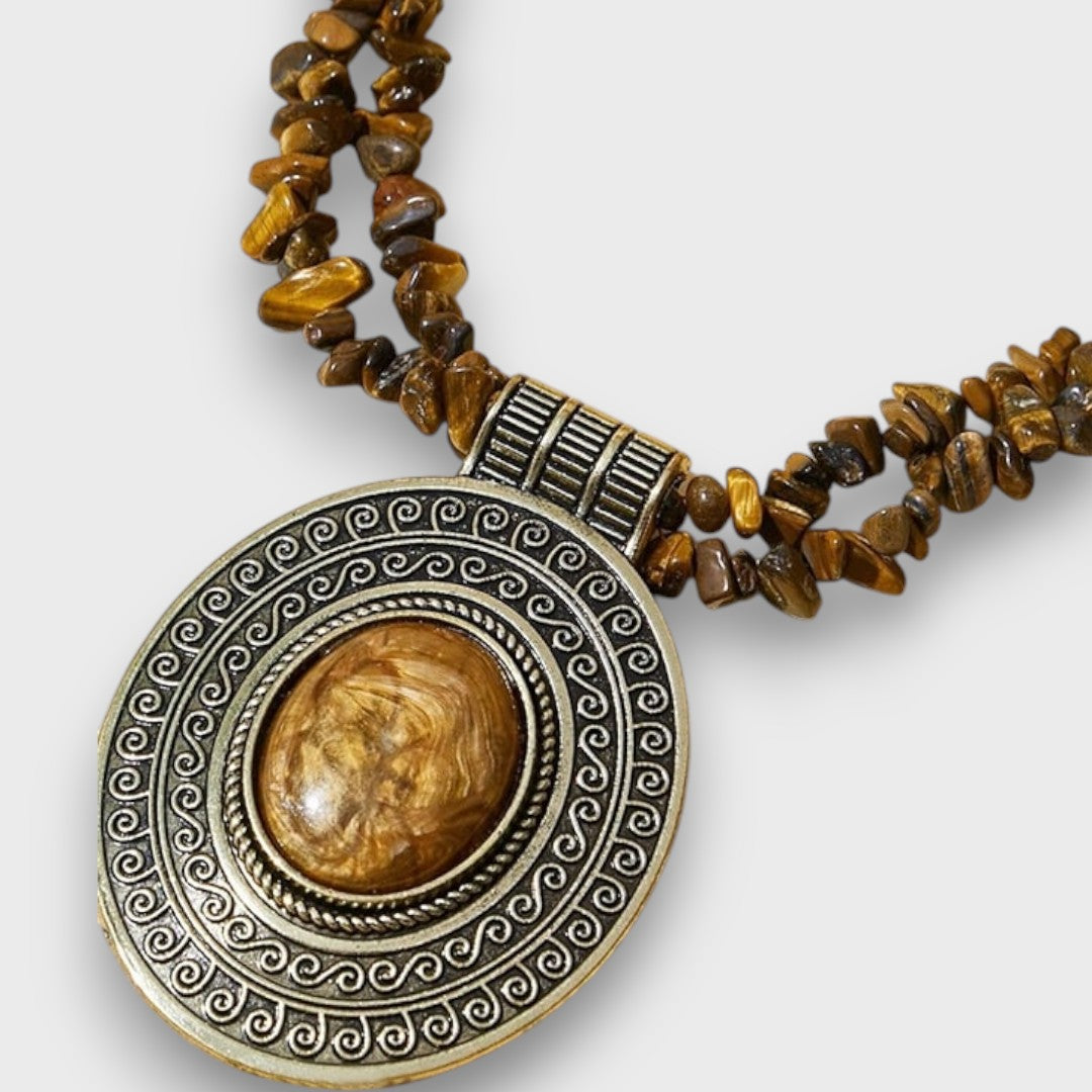 MARALIS™|COLLANA VINTAGE CON PENDENTE IN PIETRA NATURALE