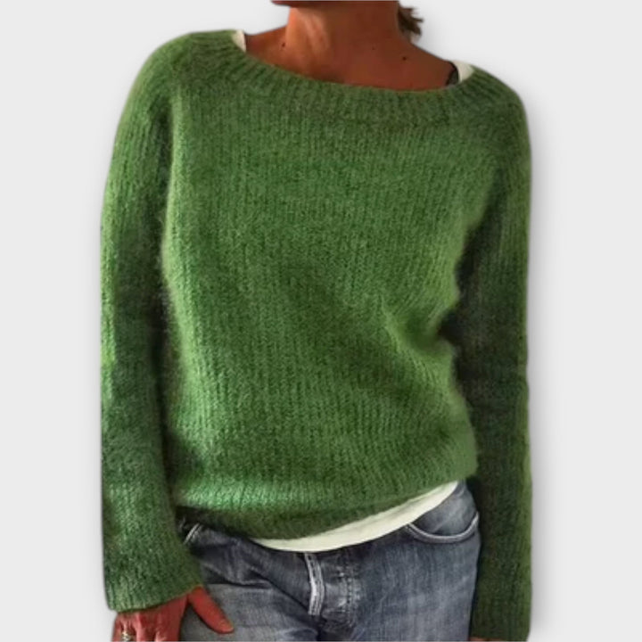 REGINE™|MAGLIONE A MAGLIA DI COLORE SOLIDO