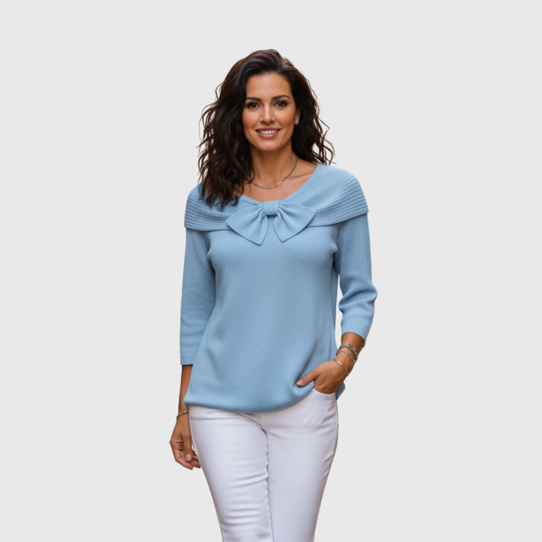 AMÉLIE™|TOP ELEGANTE IN MAGLIA CON FIOCCO