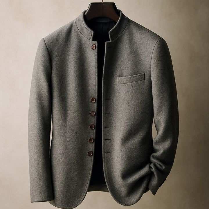 HARRISON OF CALIFORNIA | WOOL JACKET WITH STRAIGHT COLLAR