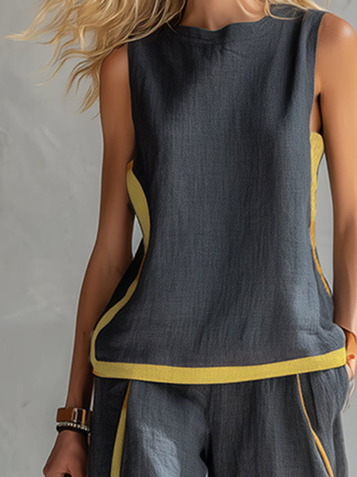 LEILA™|SET TOP E PANTALONI AMPI