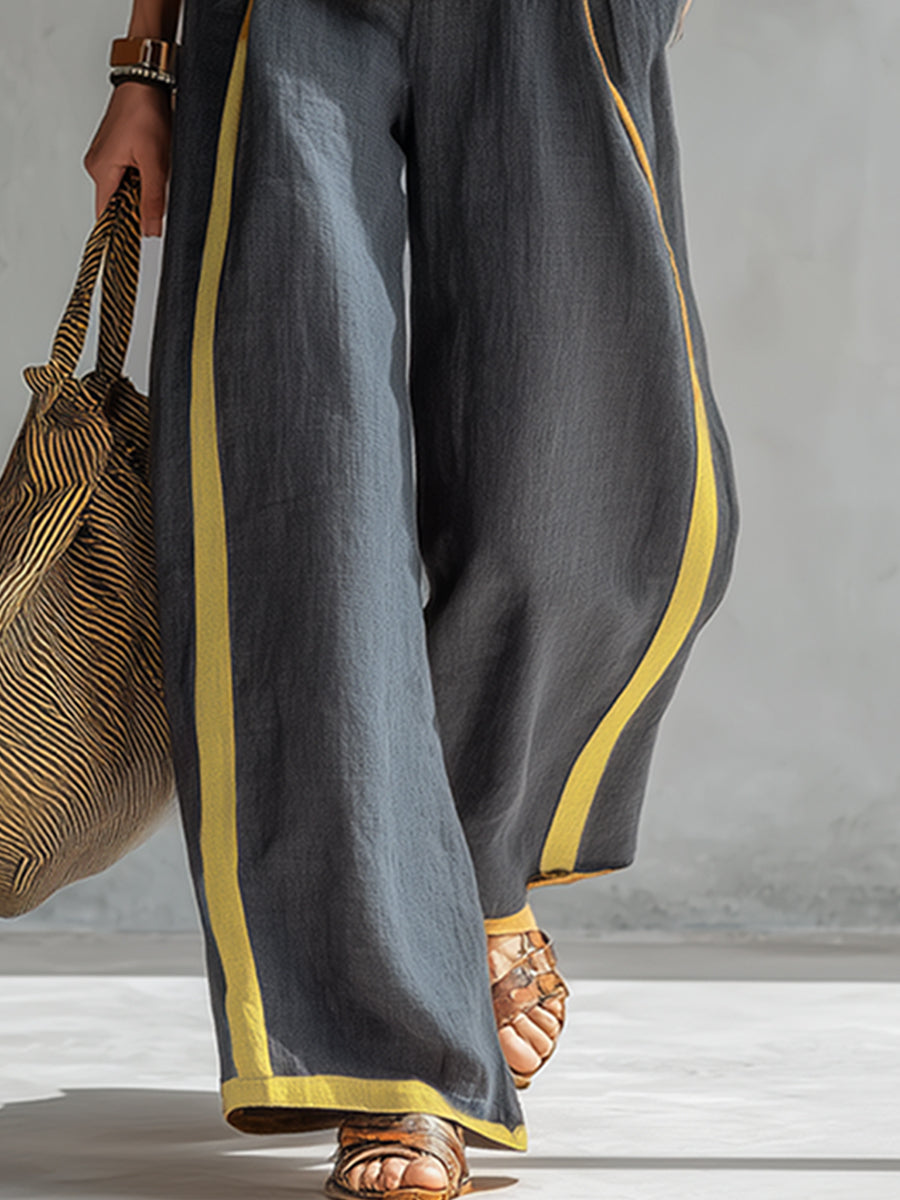 LEILA™|SET TOP E PANTALONI AMPI