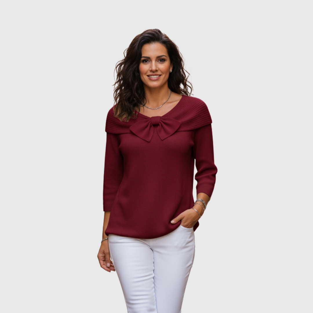 AMÉLIE™|TOP ELEGANTE IN MAGLIA CON FIOCCO