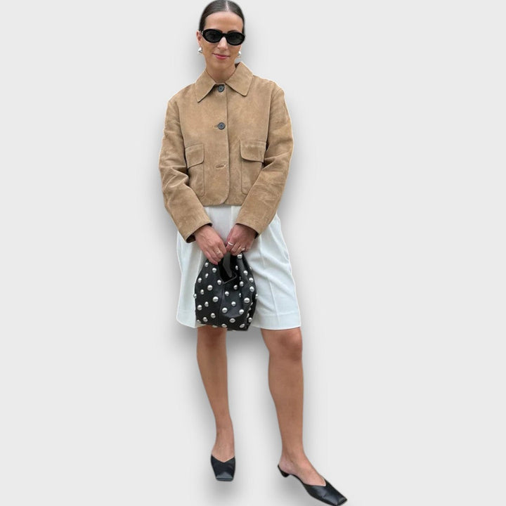 NAOMI™|GIACCA IN SUEDE ELEGANTE CON TAGLIO CLASSICO