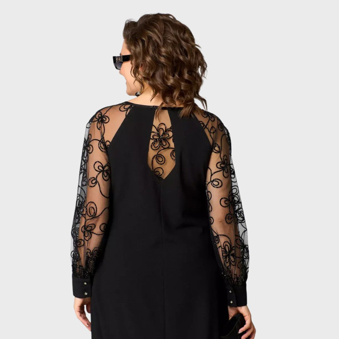GIADA™|ELEGANTE ABITO NERO SEXY IN PIZZO