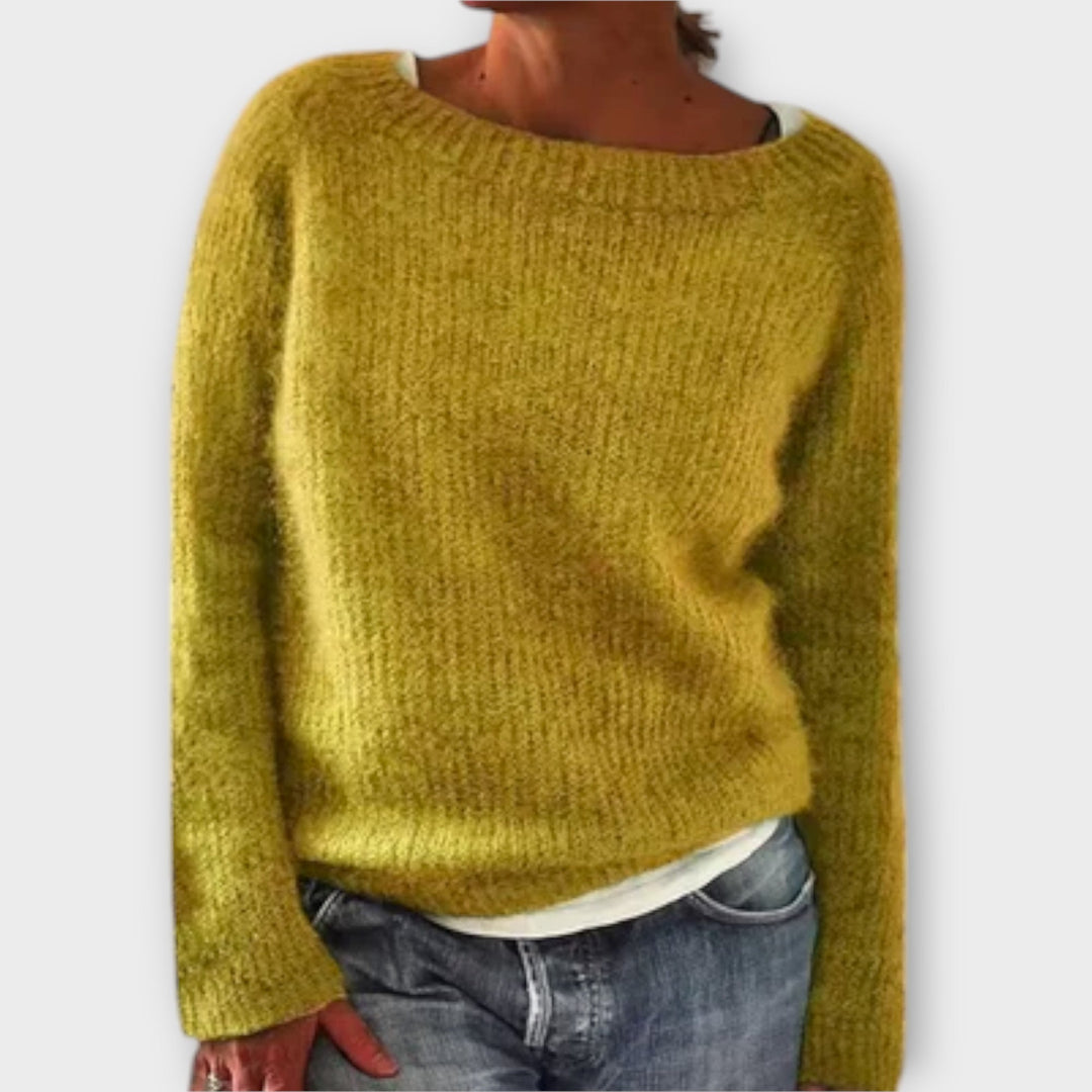REGINE™|MAGLIONE A MAGLIA DI COLORE SOLIDO