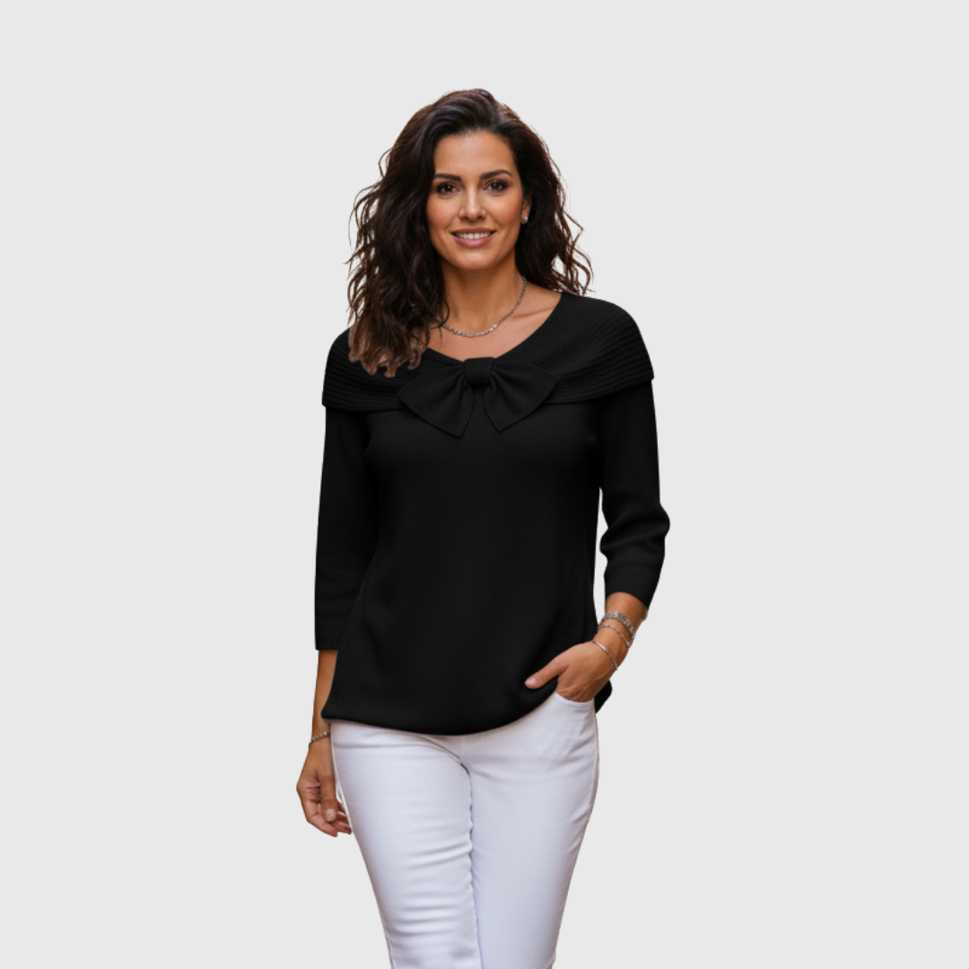 AMÉLIE™|TOP ELEGANTE IN MAGLIA CON FIOCCO