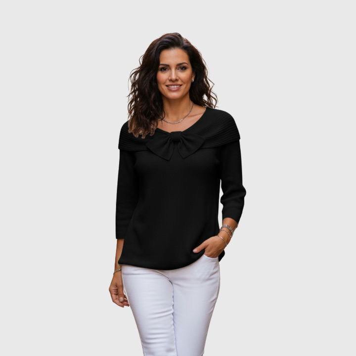 AMÉLIE™|TOP ELEGANTE IN MAGLIA CON FIOCCO