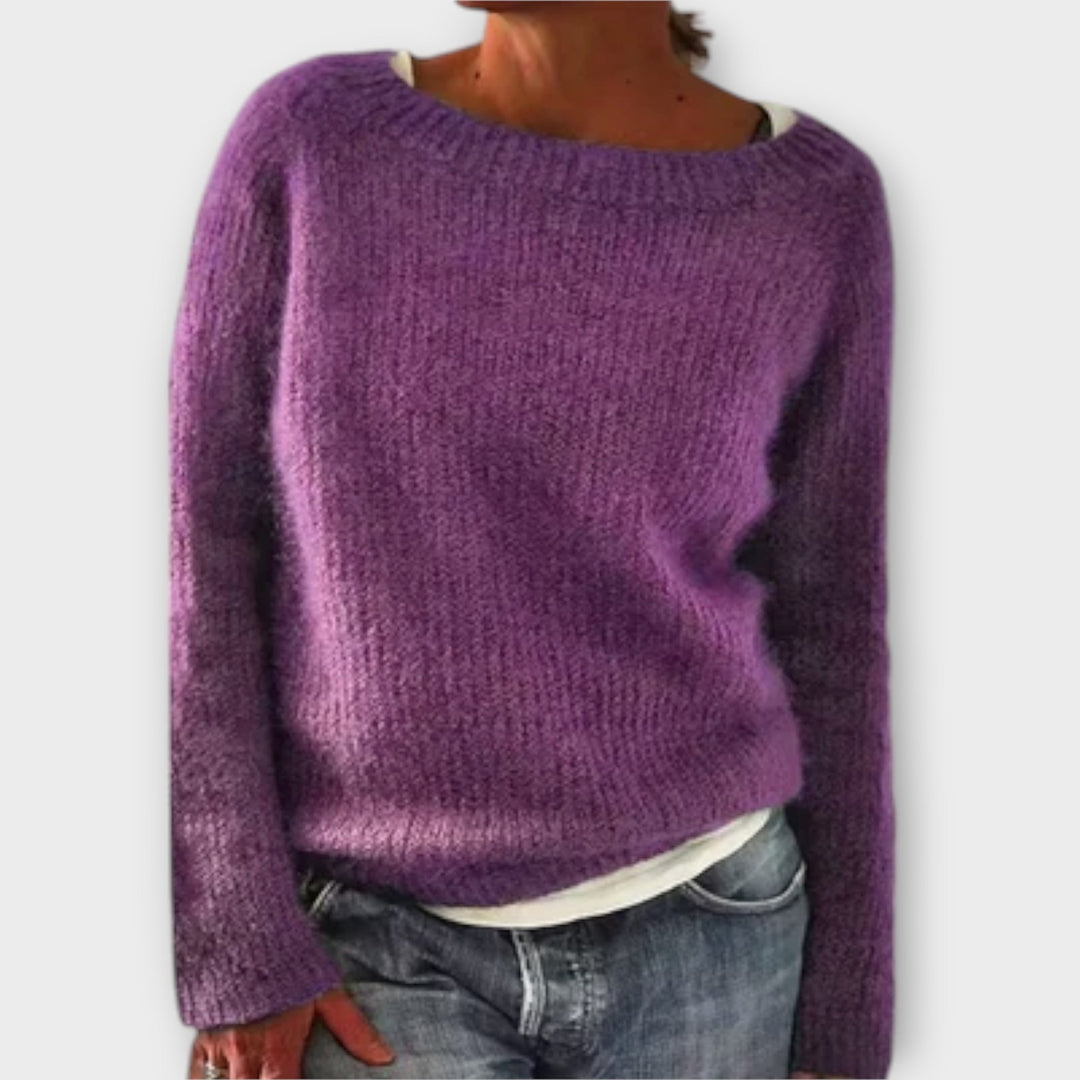 REGINE™|MAGLIONE A MAGLIA DI COLORE SOLIDO