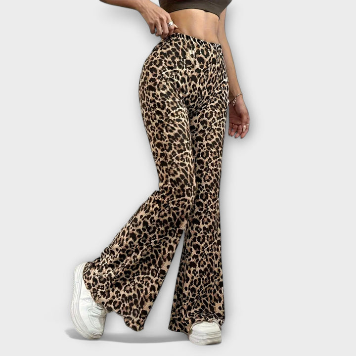 PANTALONI BOOTCUT LEOPARDO