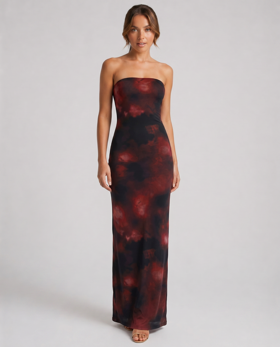 LIVIANA™|VESTITO LUNGO STRAPLESS SFUMATO