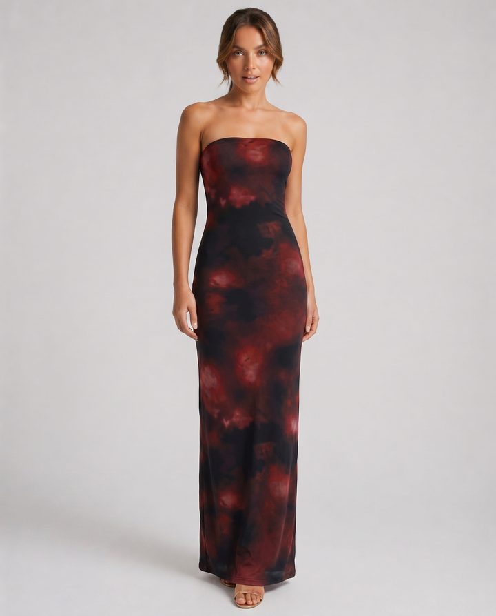 LIVIANA™|VESTITO LUNGO STRAPLESS SFUMATO