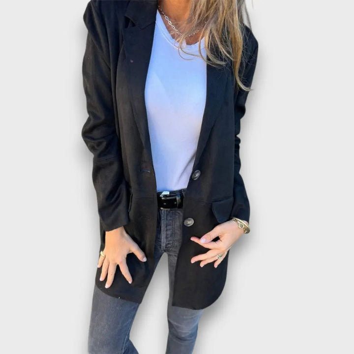 ELOISE™|BLAZER-CARDIGAN MORBIDO IN CAMMELLO