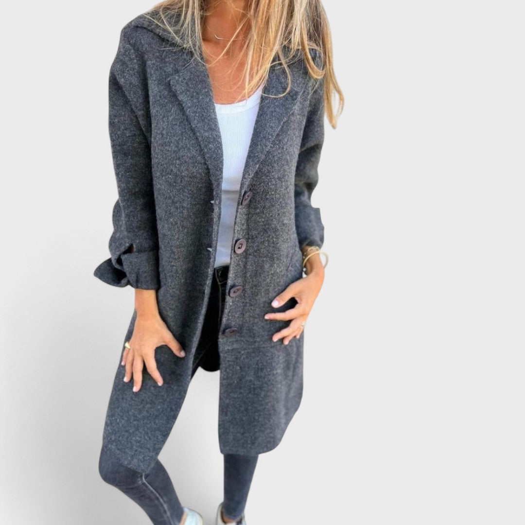 MAILA™|CAPPOTTO LUNGO CASUAL CON RISVOLTO