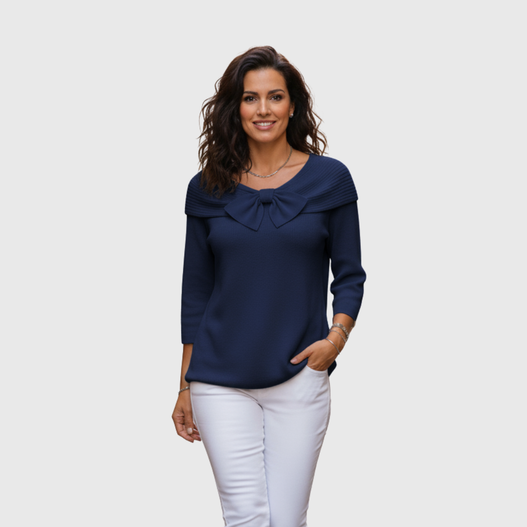 AMÉLIE™|TOP ELEGANTE IN MAGLIA CON FIOCCO