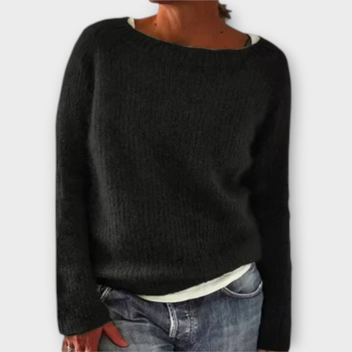 REGINE™|MAGLIONE A MAGLIA DI COLORE SOLIDO