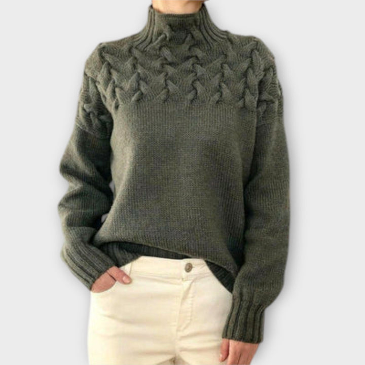 EVA™|MAGLIONE DA DONNA CON DETTAGLIO A TRECCE