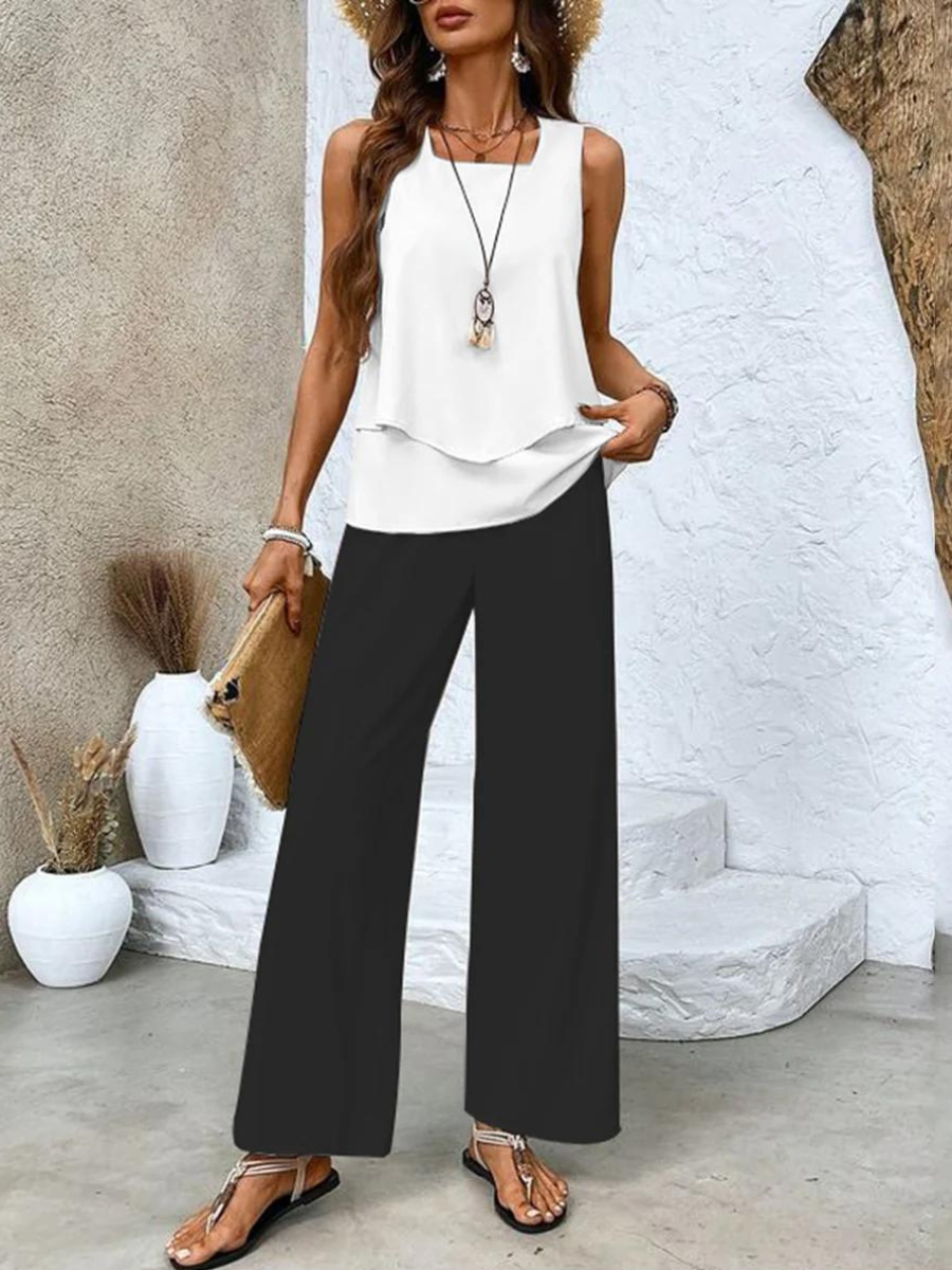 ALICE™|SET ESTIVO CON TOP E PANTALONI AMPI