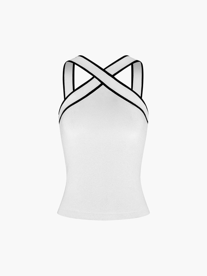 VALERIA™|TOP SENZA MANICHE CON INCROCIO ELEGANTE