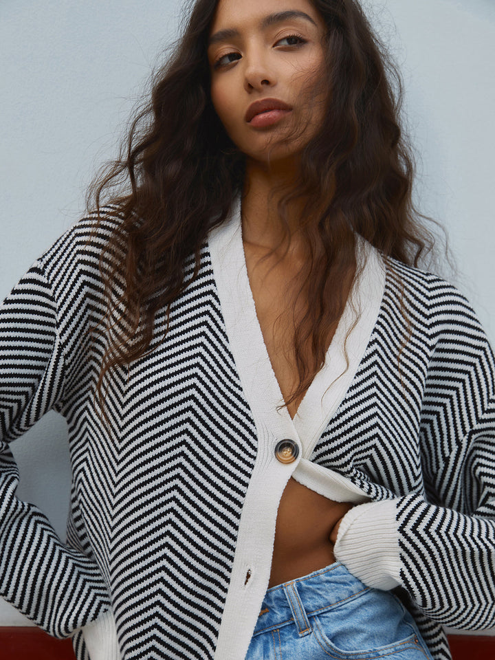 SOFIA™|CARDIGAN A RIGHE MORBIDO