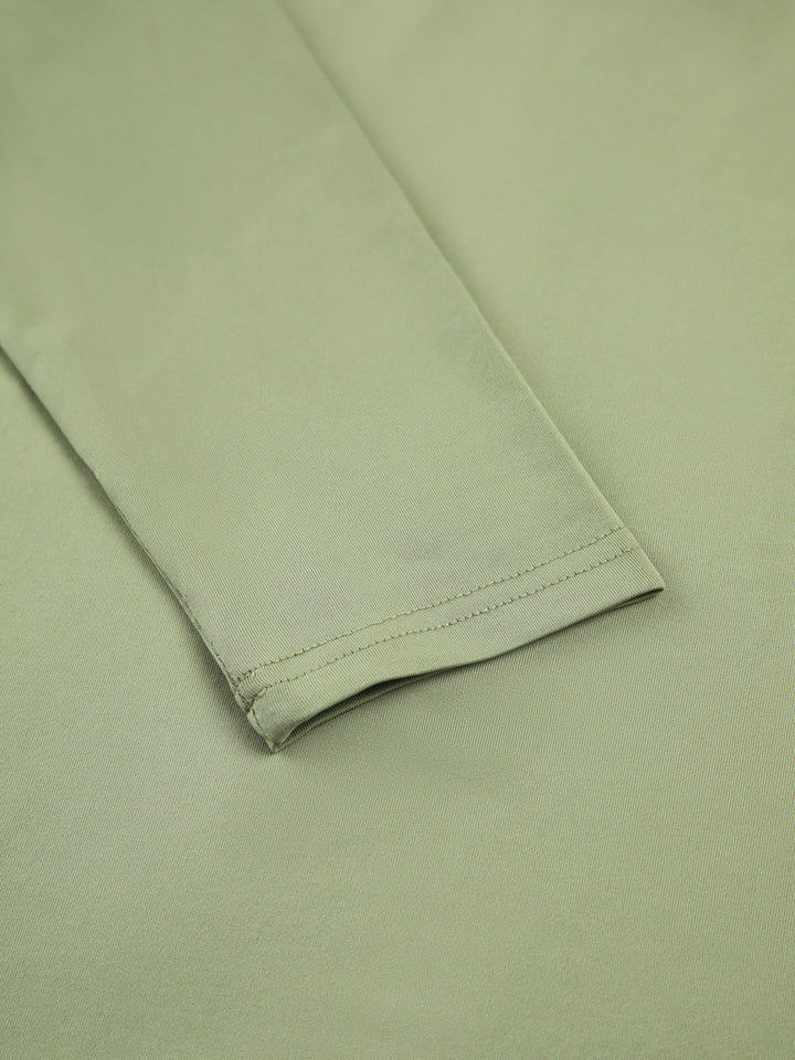 NORA™|TOP A MANICHE LUNGHE ESSENZIALE ELASTICIZZATO