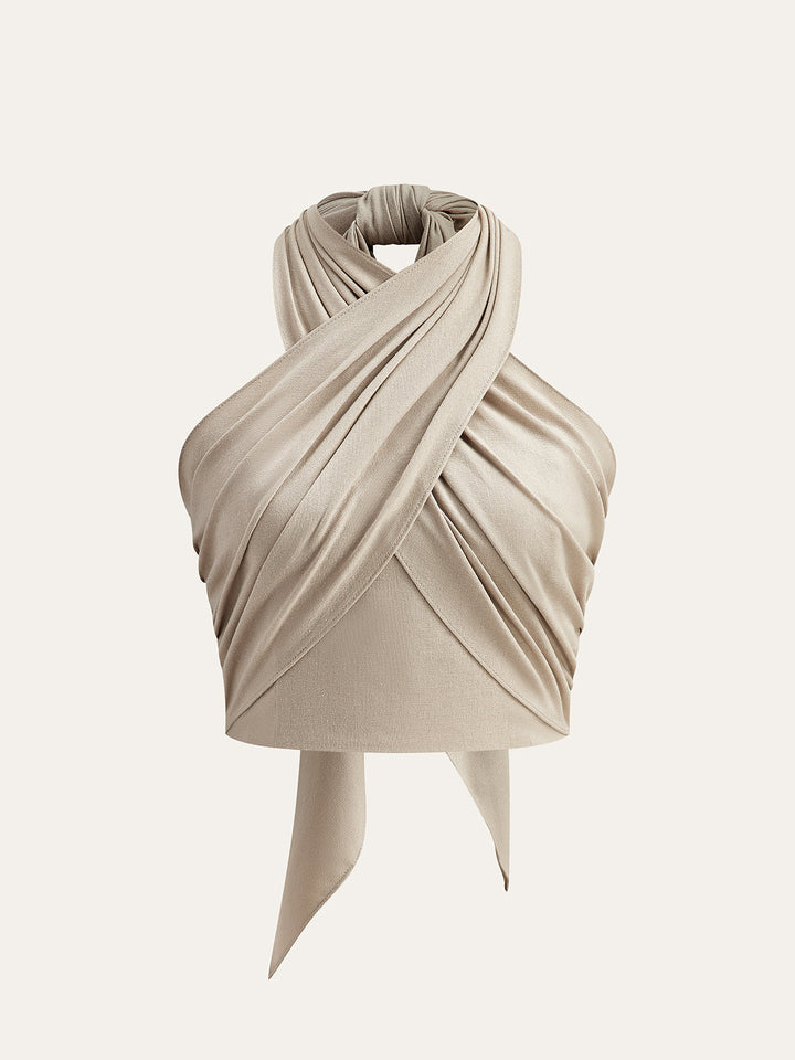 VALERIA™|TOP HALTER INCROCIATO ELEGANTE