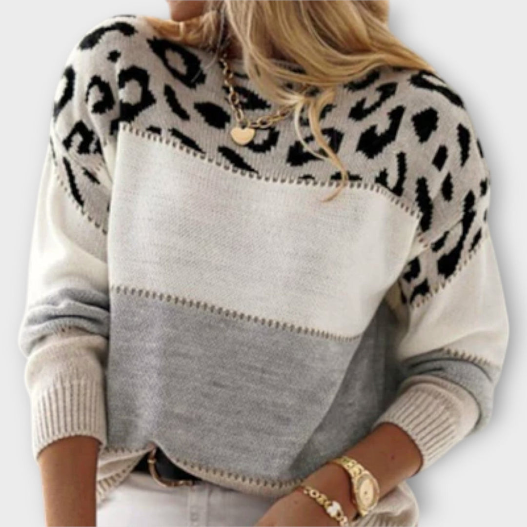 CHEYENNE™|MAGLIONE CASUAL CON DESIGN LEOPARDO