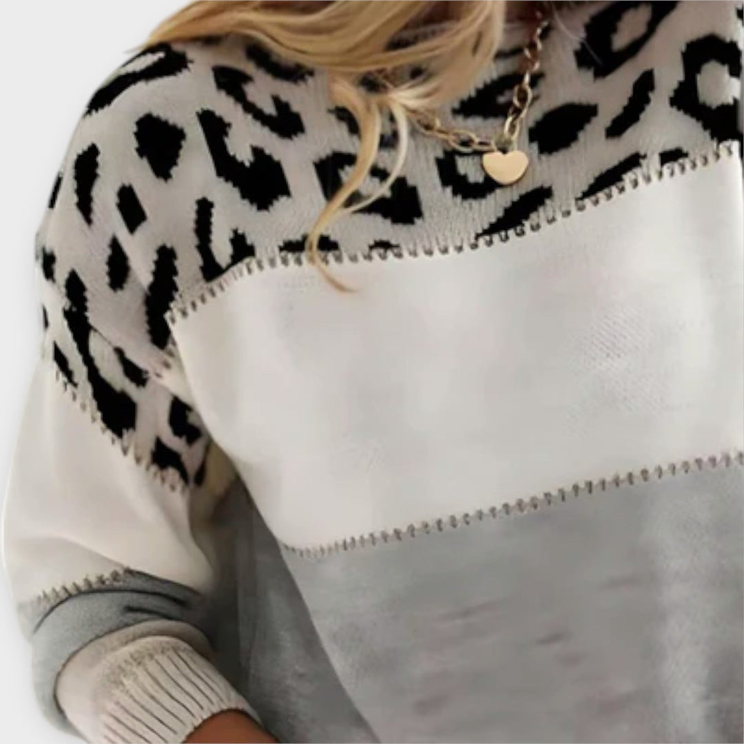 CHEYENNE™|MAGLIONE CASUAL CON DESIGN LEOPARDO