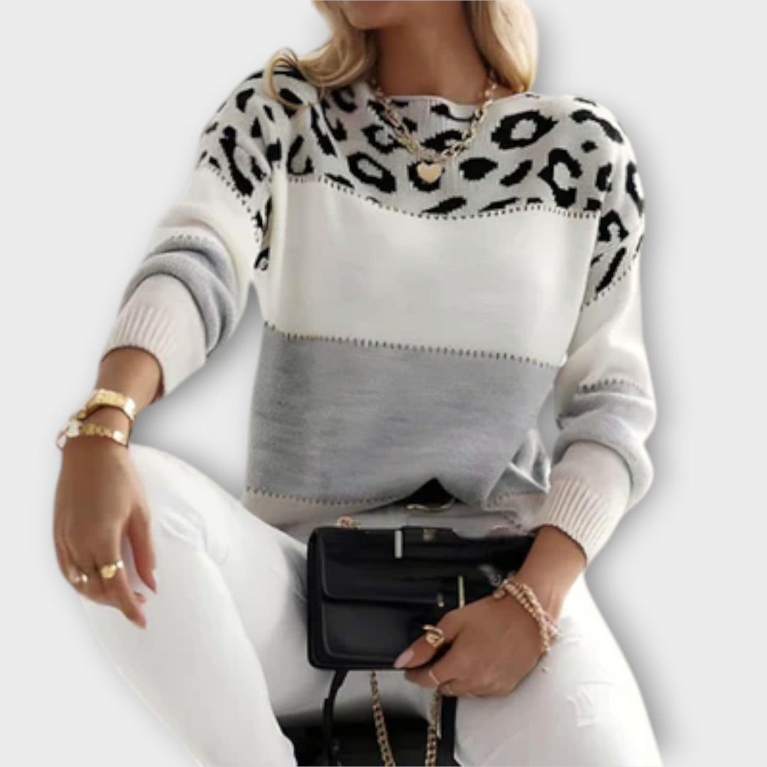 CHEYENNE™|MAGLIONE CASUAL CON DESIGN LEOPARDO