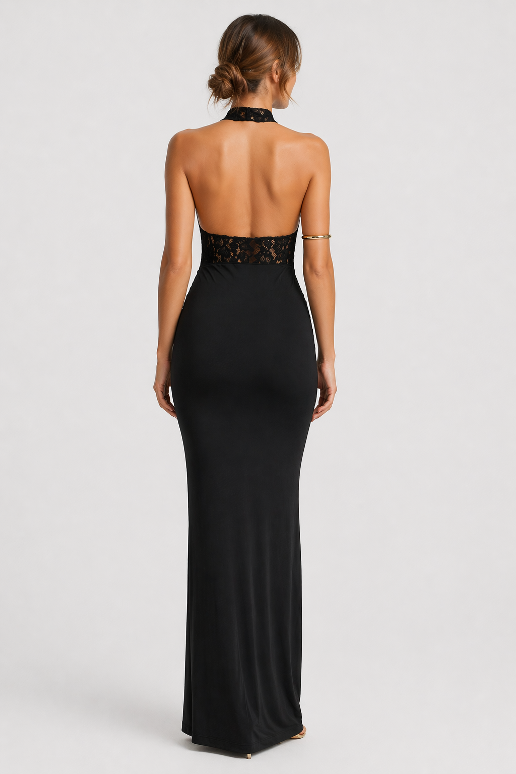 OTTAVIA™|VESTITO LUNGO IN PIZZO HALTER
