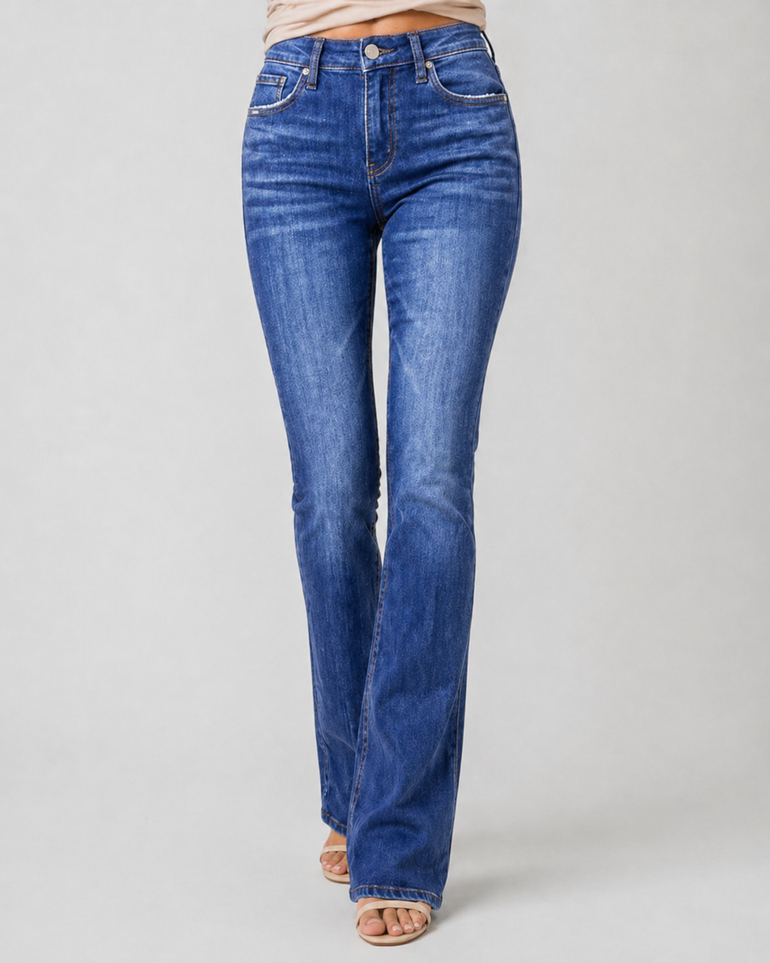 CATERINA™|JEANS A GAMBA DRITTA VITA ALTA