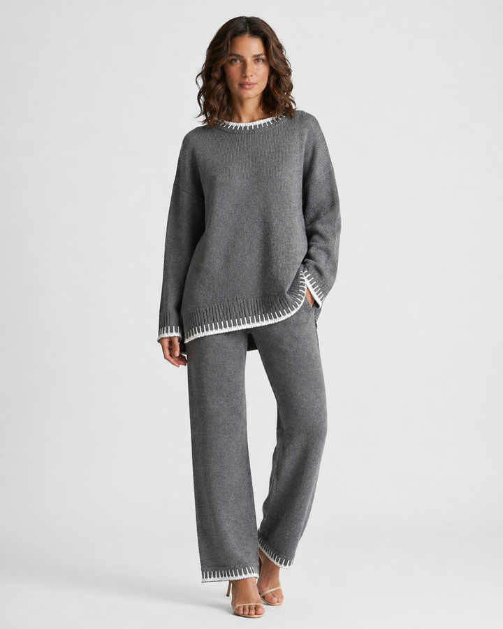 LUCIA™|SET LOUNGE IN MAGLIA CON MAGLIONE E PANTALONI MORBIDI