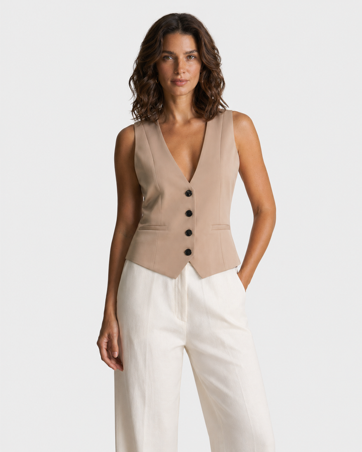 ALLEGRA™|TOP GILET SARTORIALE ELEGANTE CON BOTTONI