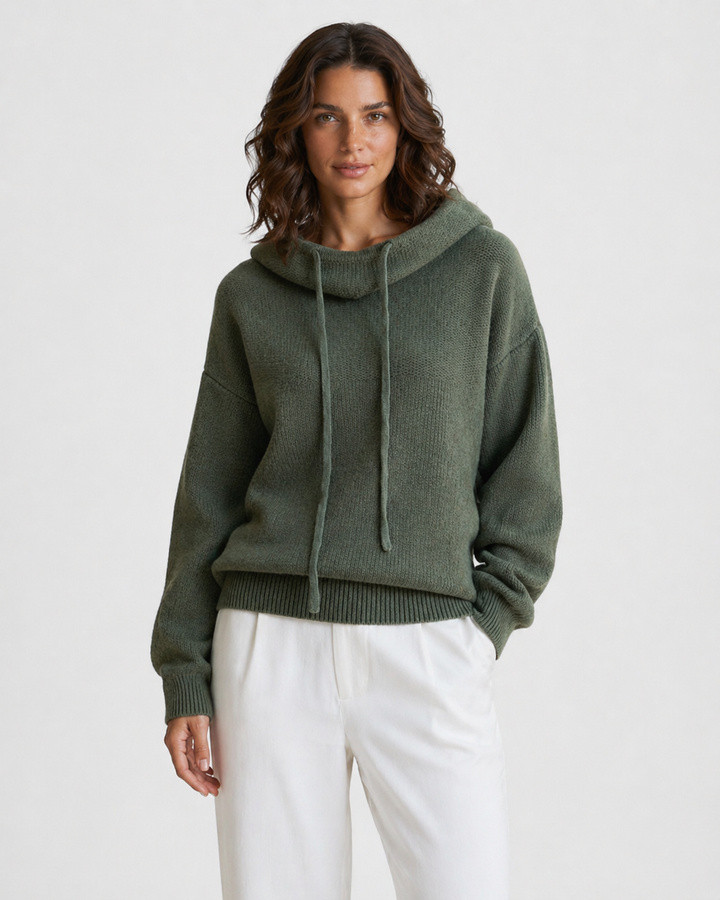FRANCESCA™|FELPA CON CAPPUCCIO OVERSIZE IN MAGLIA MORBIDA