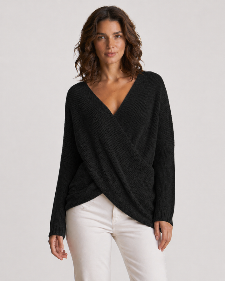 LUDOVICA™|MAGLIONE INCROCIATO IN MAGLIA MORBIDA