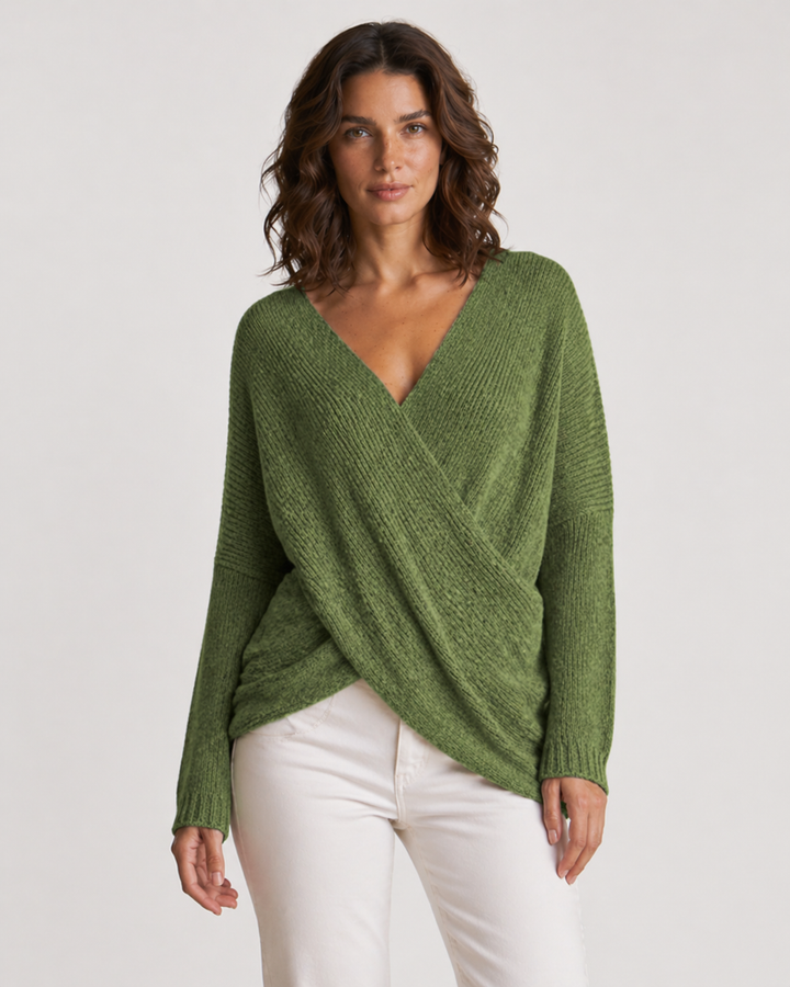 LUDOVICA™|MAGLIONE INCROCIATO IN MAGLIA MORBIDA