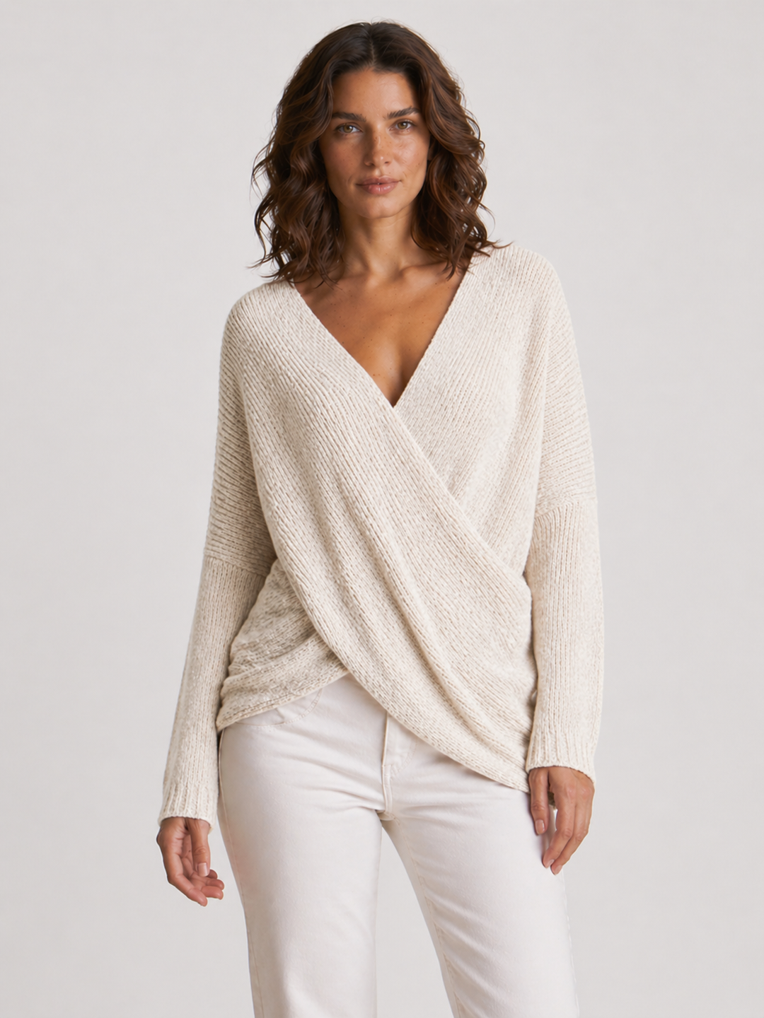 LUDOVICA™|MAGLIONE INCROCIATO IN MAGLIA MORBIDA