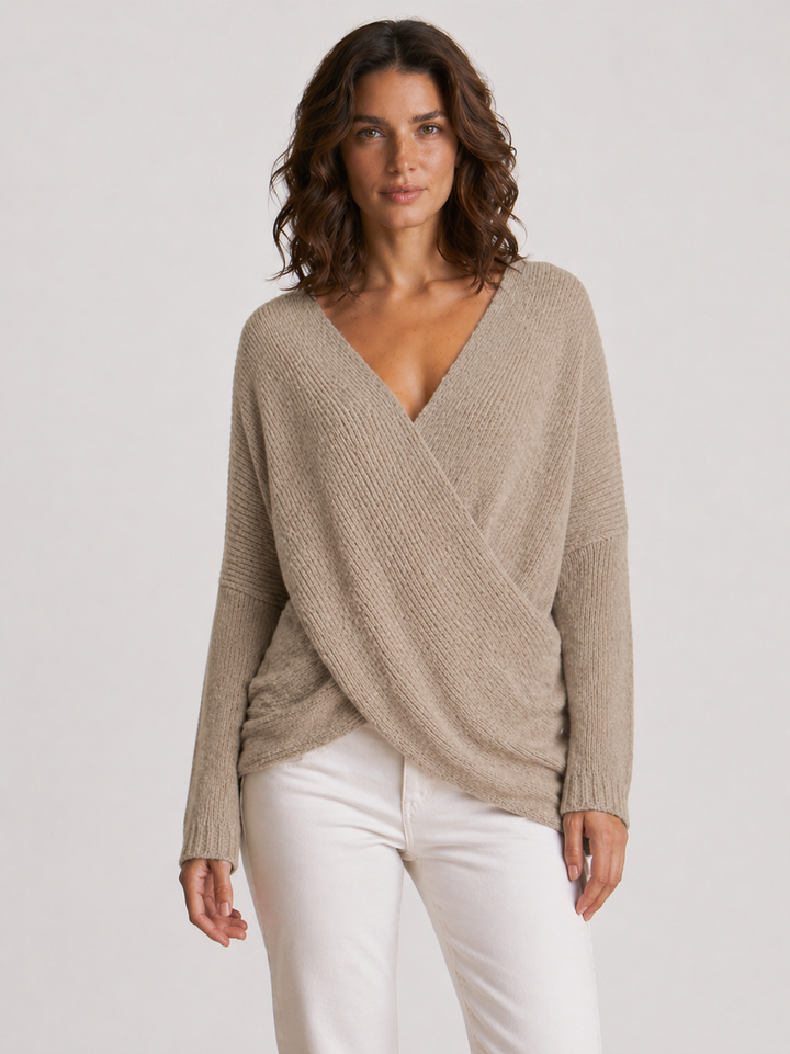 LUDOVICA™|MAGLIONE INCROCIATO IN MAGLIA MORBIDA