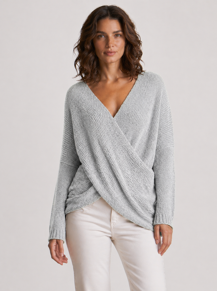 LUDOVICA™|MAGLIONE INCROCIATO IN MAGLIA MORBIDA