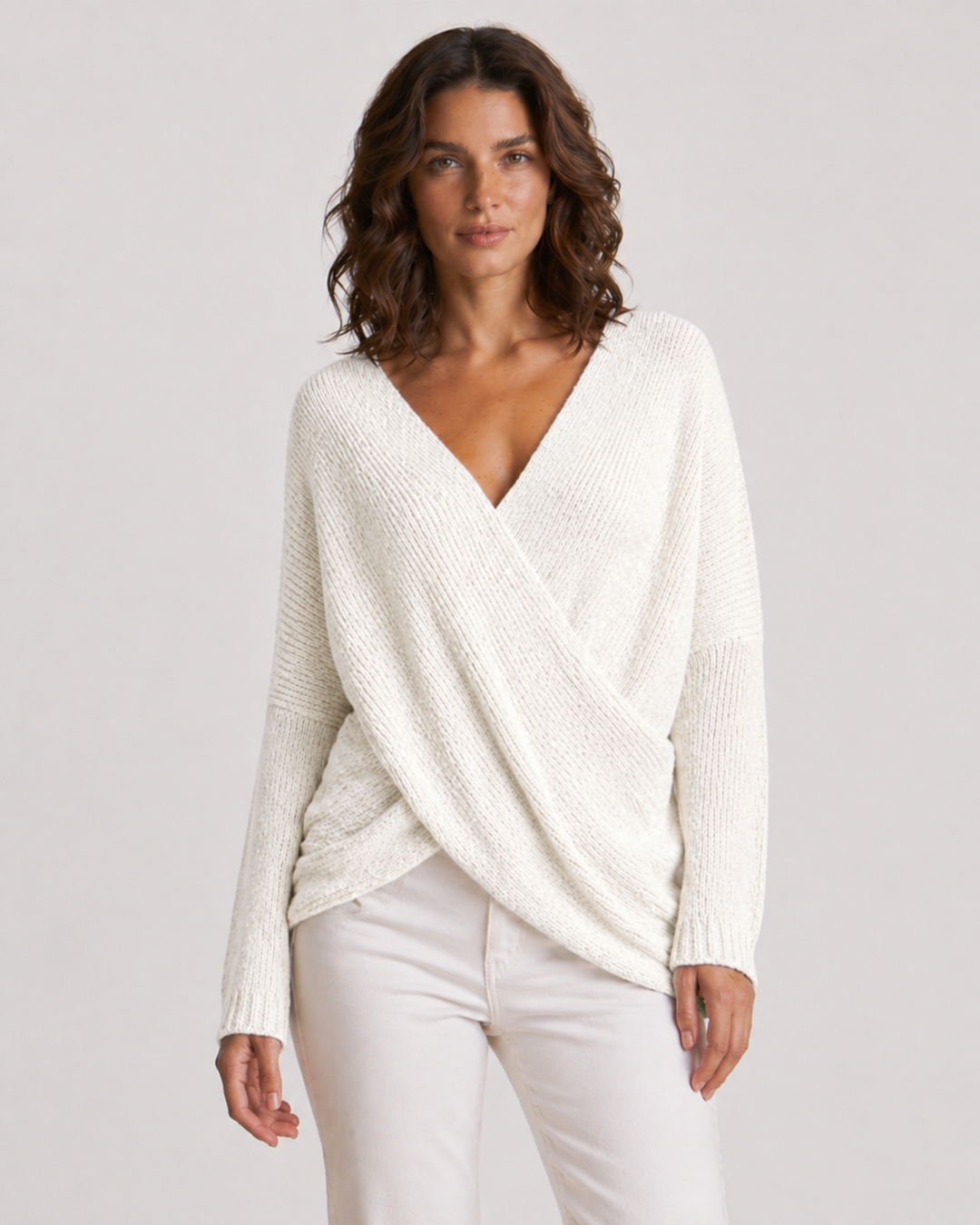 LUDOVICA™|MAGLIONE INCROCIATO IN MAGLIA MORBIDA