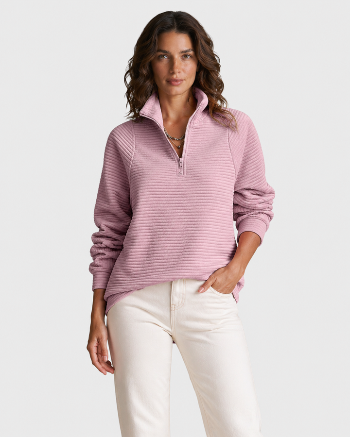 OLIVIA™|PULLOVER CON MEZZA ZIP