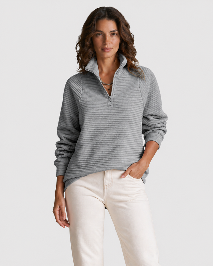 OLIVIA™|PULLOVER CON MEZZA ZIP