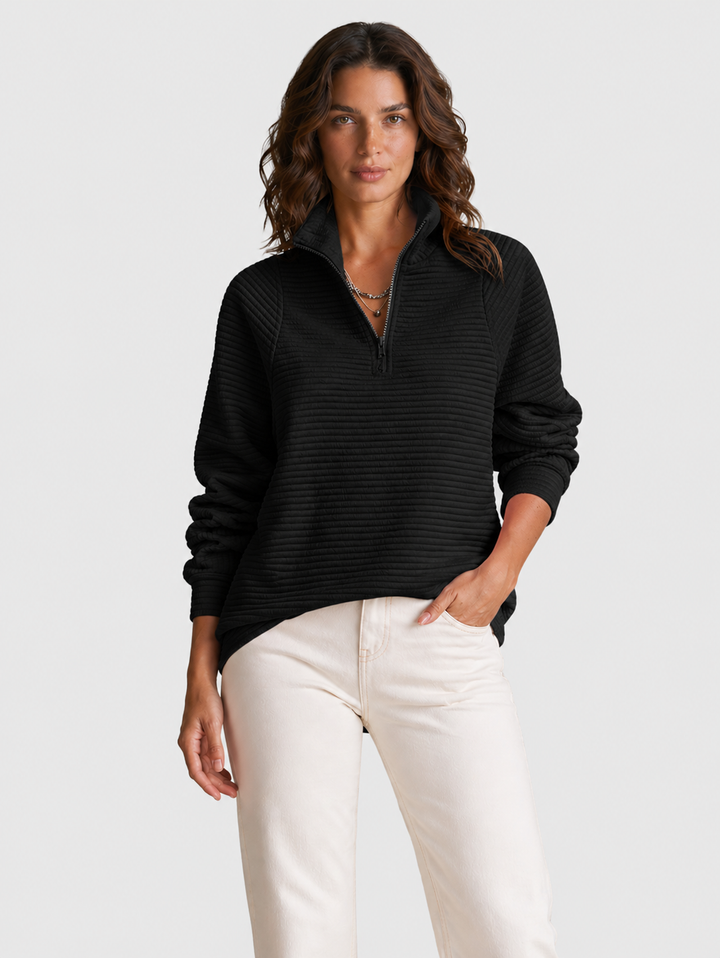 OLIVIA™|PULLOVER CON MEZZA ZIP