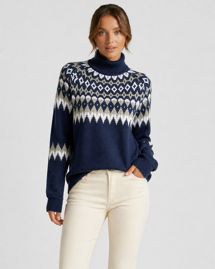 ELLA™|MAGLIONE ELEGANTE A MAGLIA GEOMETRICA