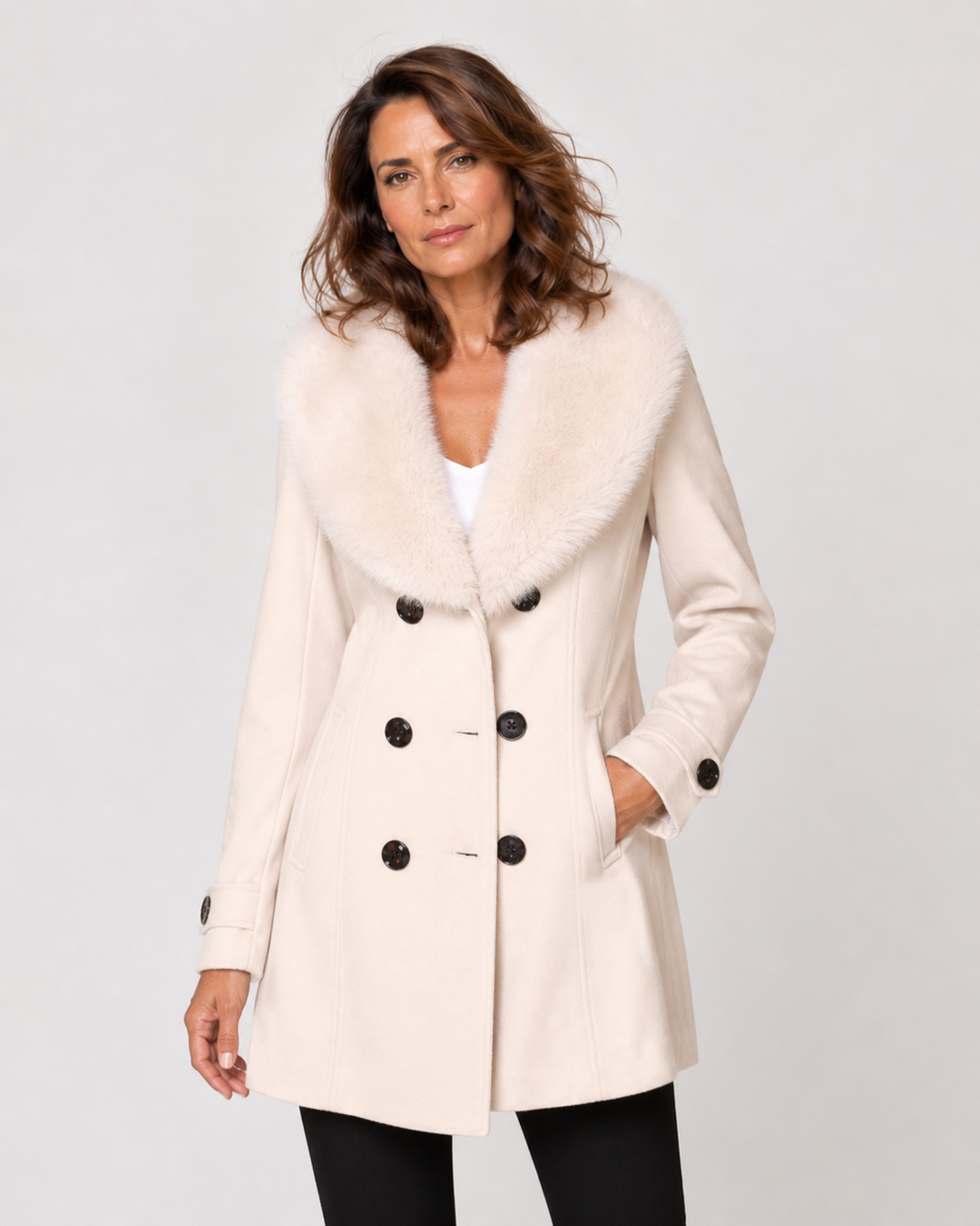 VITTORIA™|CAPPOTTO ELEGANTE CON COLLO IN ECO-PELLE
