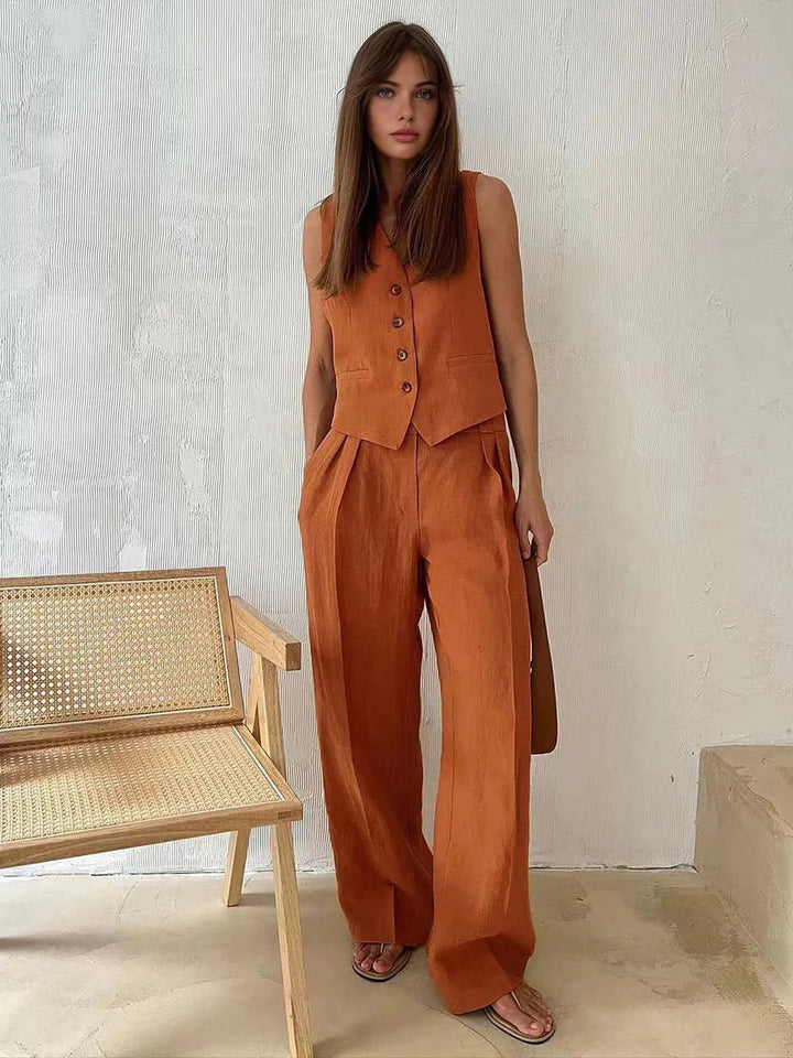 VITTORIA™|SET GILET E PANTALONI AMPI